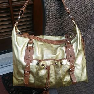 Rafe NY tatent gold leather bag